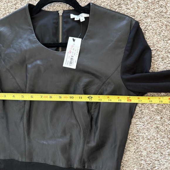 NWT! Helmut Lang Faux Leather Bodycon Little Black Dress LBD Medium - Picture 11 of 12